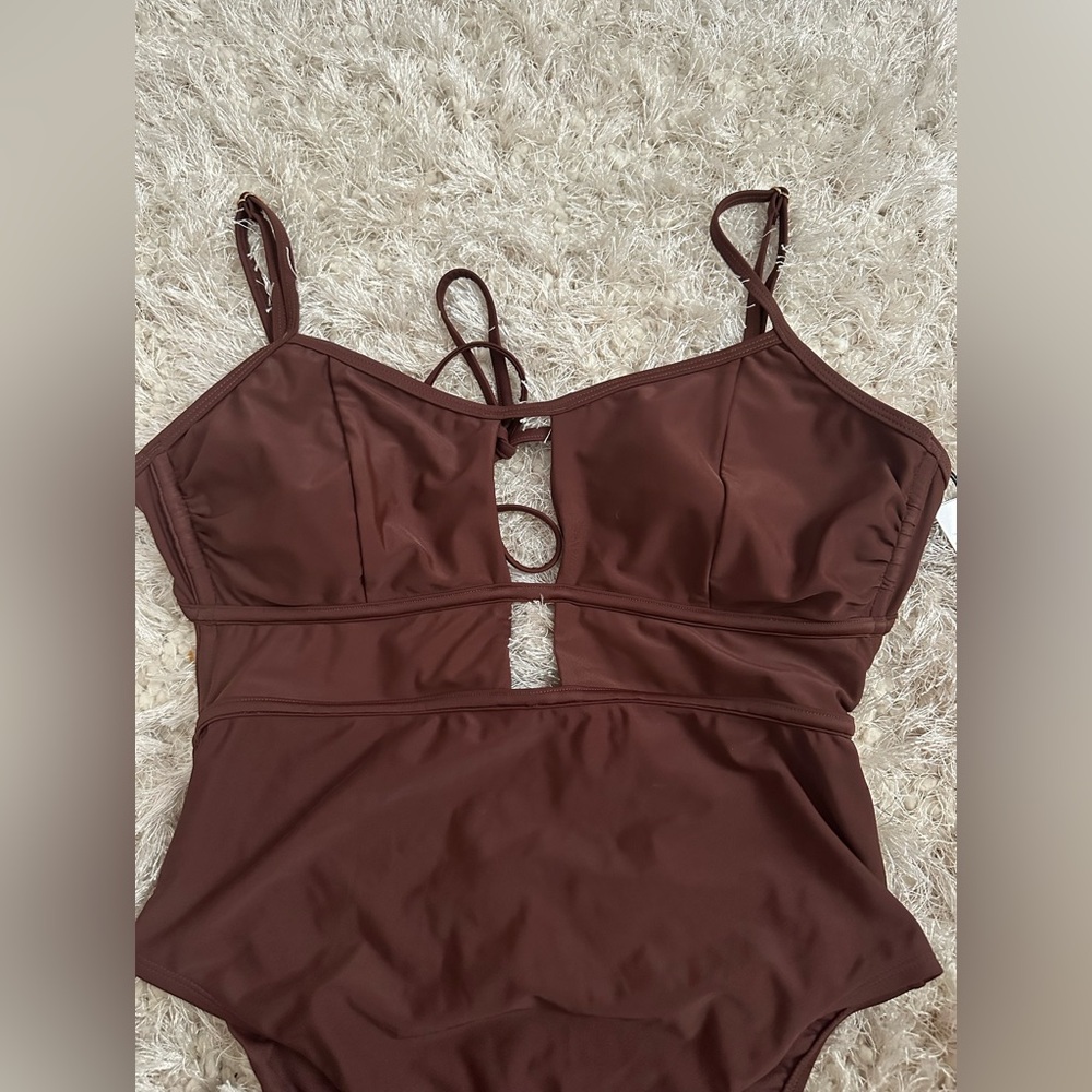Shade & Shore Brown One Piece Swimsuit